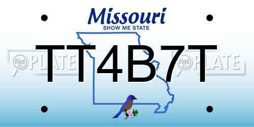 TT4B7T Missouri License Plate