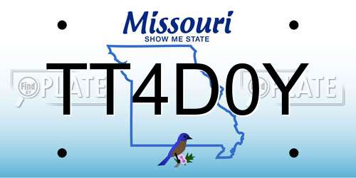 TT4D0Y Missouri License Plate