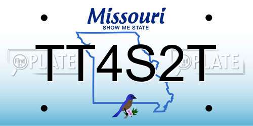 TT4S2T Missouri License Plate