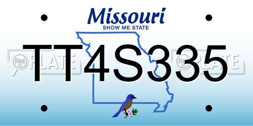 TT4S335 Missouri License Plate