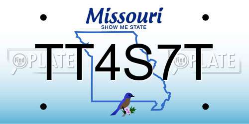 TT4S7T Missouri License Plate