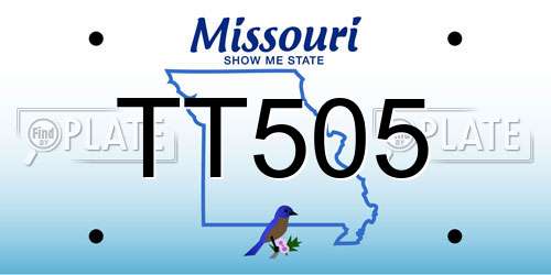 TT505 Missouri License Plate