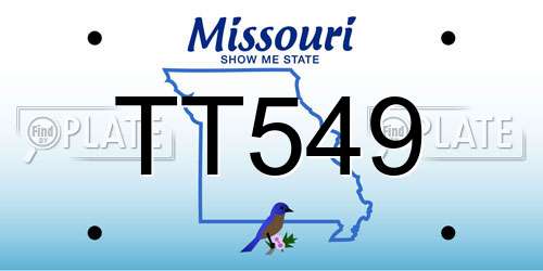 TT549 Missouri License Plate