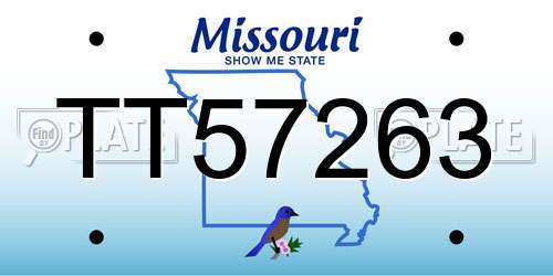 TT57263 Missouri License Plate