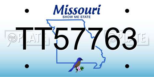 TT57763 Missouri License Plate
