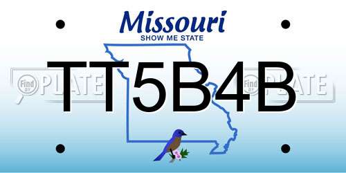 TT5B4B Missouri License Plate
