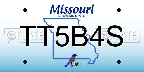 TT5B4S Missouri License Plate