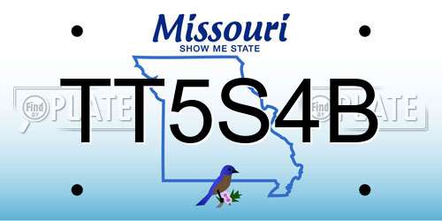 TT5S4B Missouri License Plate