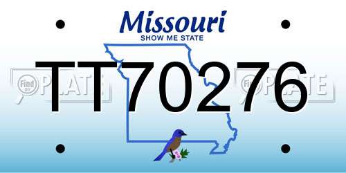 TT70276 Missouri License Plate