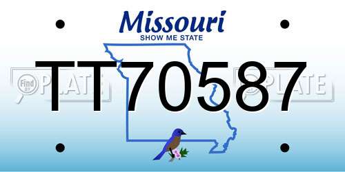 TT70587 Missouri License Plate