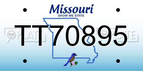 TT70895 Missouri License Plate