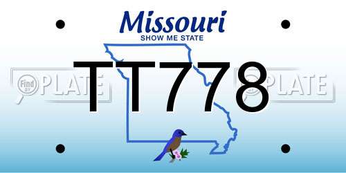 TT778 Missouri License Plate