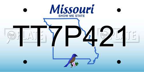 TT7P421 Missouri License Plate
