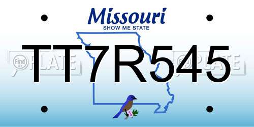 TT7R545 Missouri License Plate