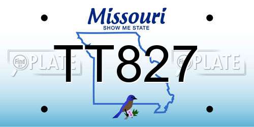 TT827 Missouri License Plate