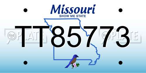 TT85773 Missouri License Plate