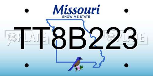 TT8B223 Missouri License Plate