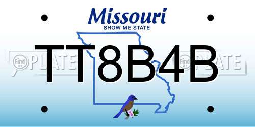 TT8B4B Missouri License Plate