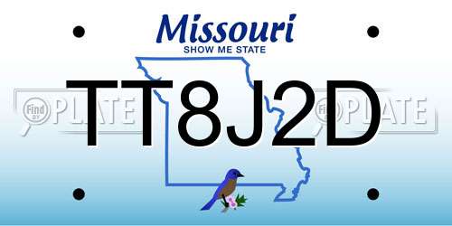 TT8J2D Missouri License Plate