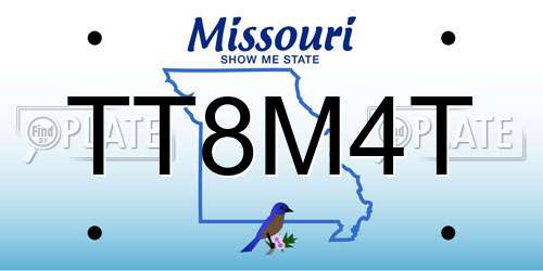 TT8M4T Missouri License Plate