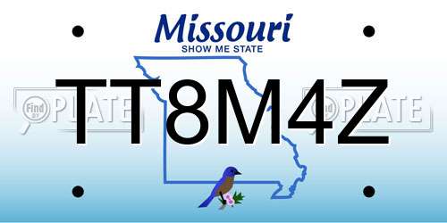 TT8M4Z Missouri License Plate