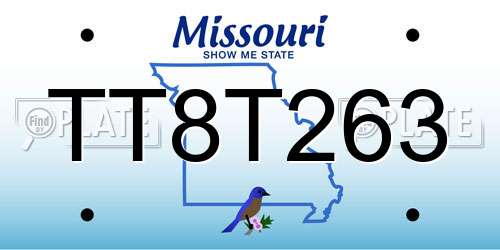 TT8T263 Missouri License Plate