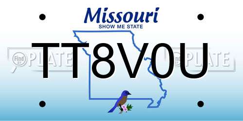 TT8V0U Missouri License Plate