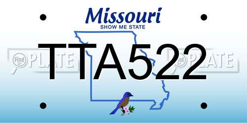 TTA522 Missouri License Plate