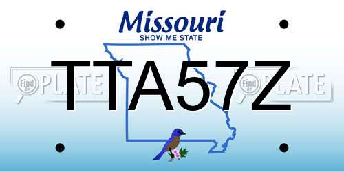 TTA57Z Missouri License Plate
