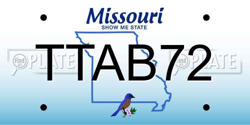 TTAB72 Missouri License Plate