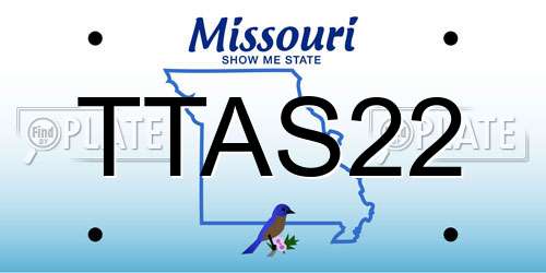 TTAS22 Missouri License Plate