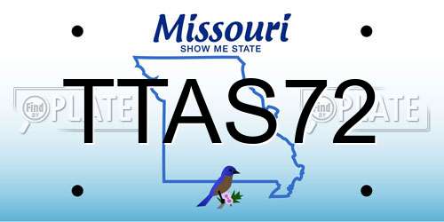 TTAS72 Missouri License Plate