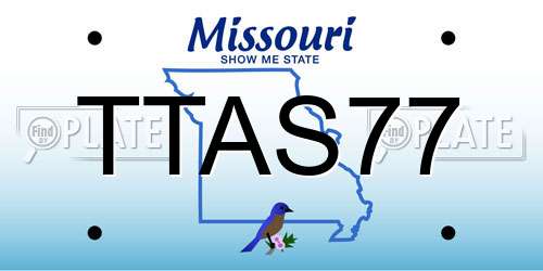 TTAS77 Missouri License Plate