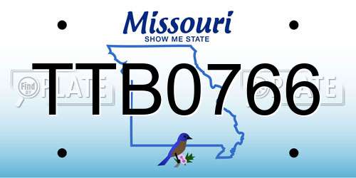 TTB0766 Missouri License Plate