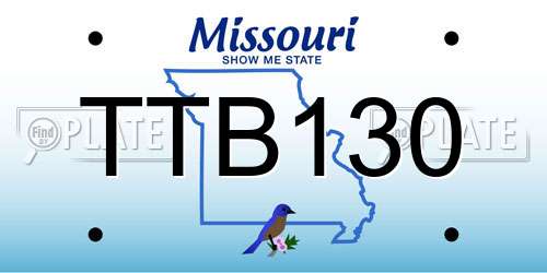 TTB130 Missouri License Plate