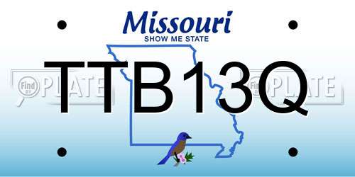 TTB13Q Missouri License Plate