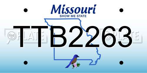 TTB2263 Missouri License Plate