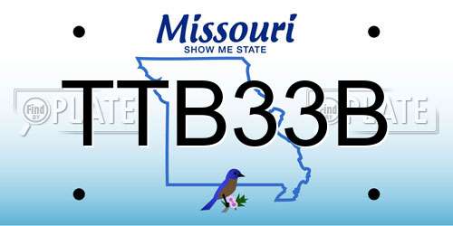 TTB33B Missouri License Plate