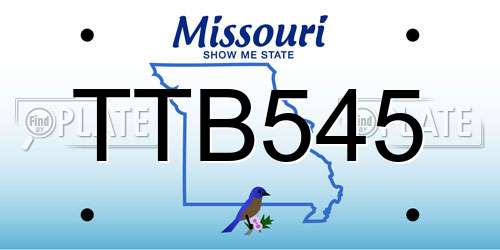 TTB545 Missouri License Plate