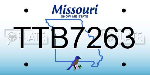 TTB7263 Missouri License Plate