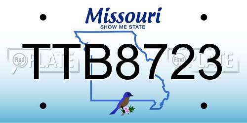 TTB8723 Missouri License Plate