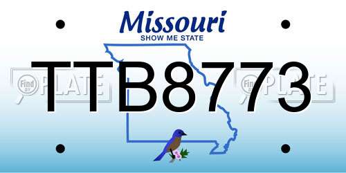 TTB8773 Missouri License Plate