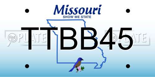 TTBB45 Missouri License Plate