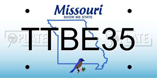 TTBE35 Missouri License Plate