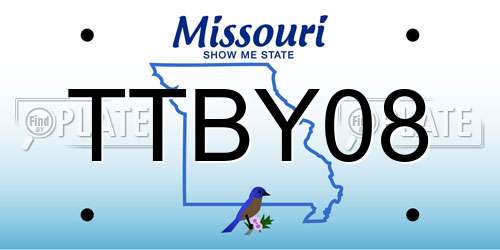 TTBY08 Missouri License Plate