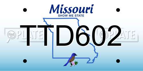 TTD602 Missouri License Plate
