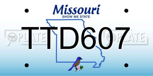 TTD607 Missouri License Plate
