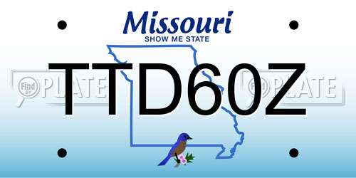 TTD60Z Missouri License Plate