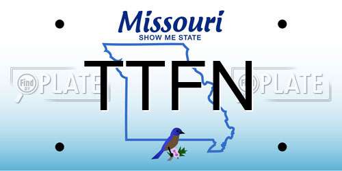 TTFN Missouri License Plate