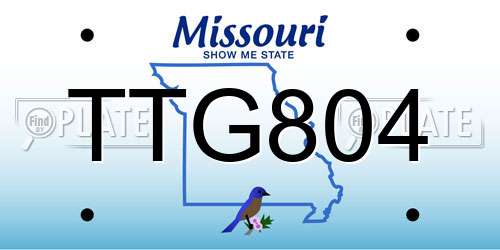 TTG804 Missouri License Plate
